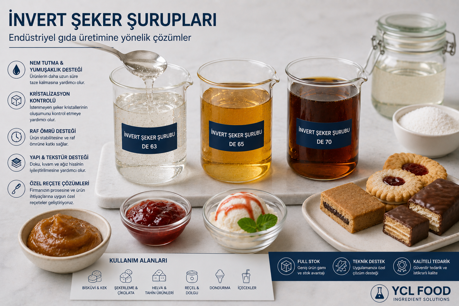 invert şeker şurubu çözümleri ve endüstriyel gıda uygulamaları